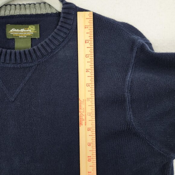Eddie Bauer Sweater Mens Large Blue Cotton Crew Neck Classic Pullover Casual - Picture 4 of 9